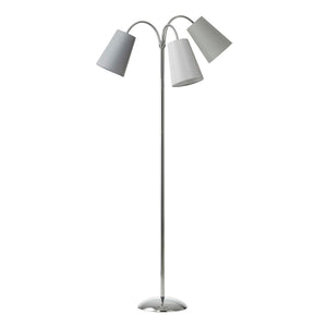 Salsa Gulvlampe Krom m/Lysegrå, mørkegrå og grøngrå lampeskærm_1