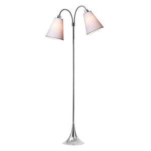 Fodgænger Gulvlampe Krom m/Lavendel lampeskærme_1
