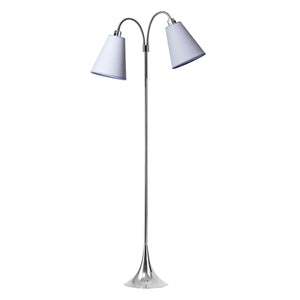 Fodgænger Gulvlampe Krom m/Lavendel lampeskærme_2