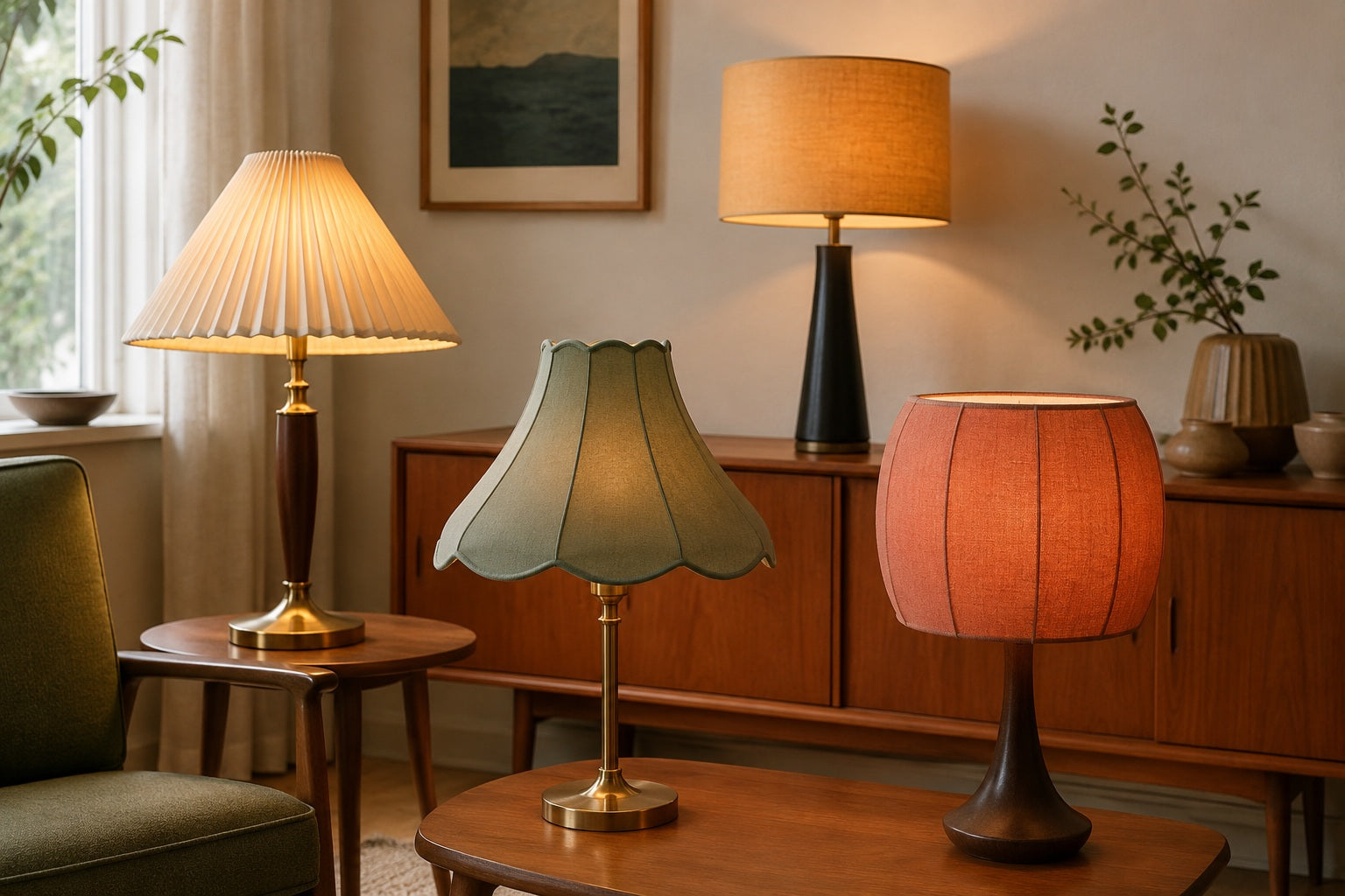 Retro lampeskærme i vintage design