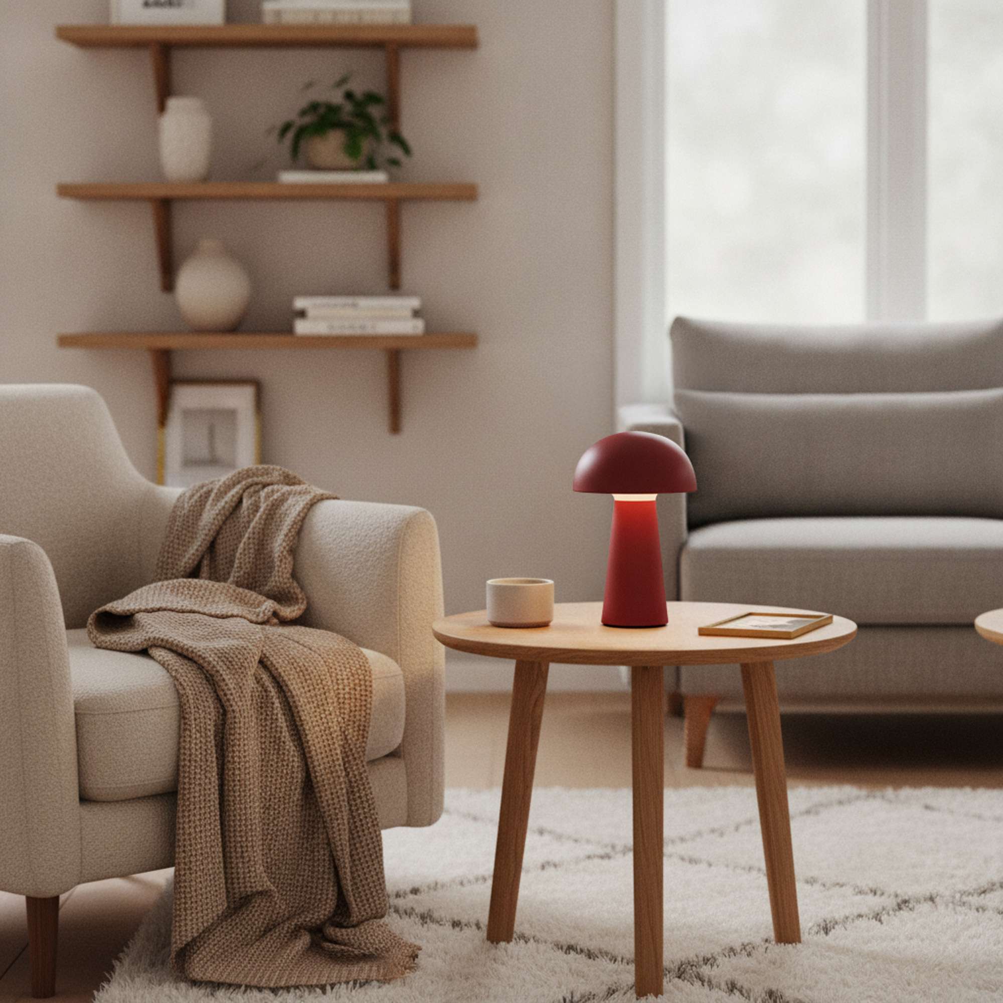 Move Me Trådløs Bordlampe - vinrød