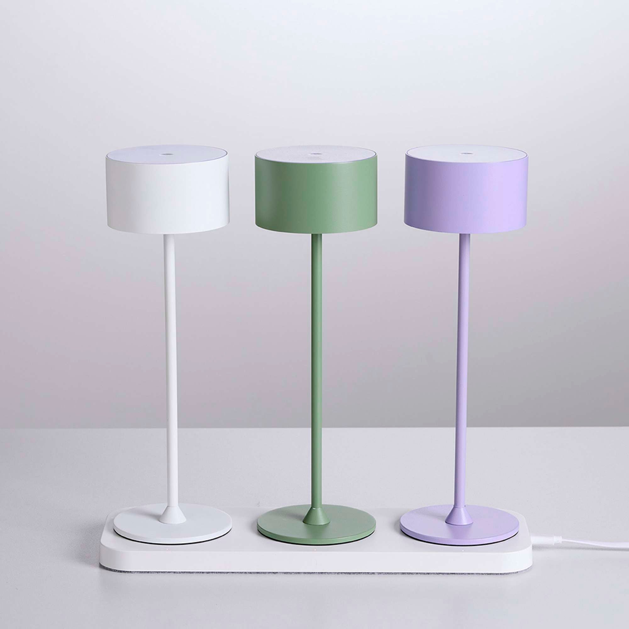 Ladestation Trådløs til 3 Lamper - hvid