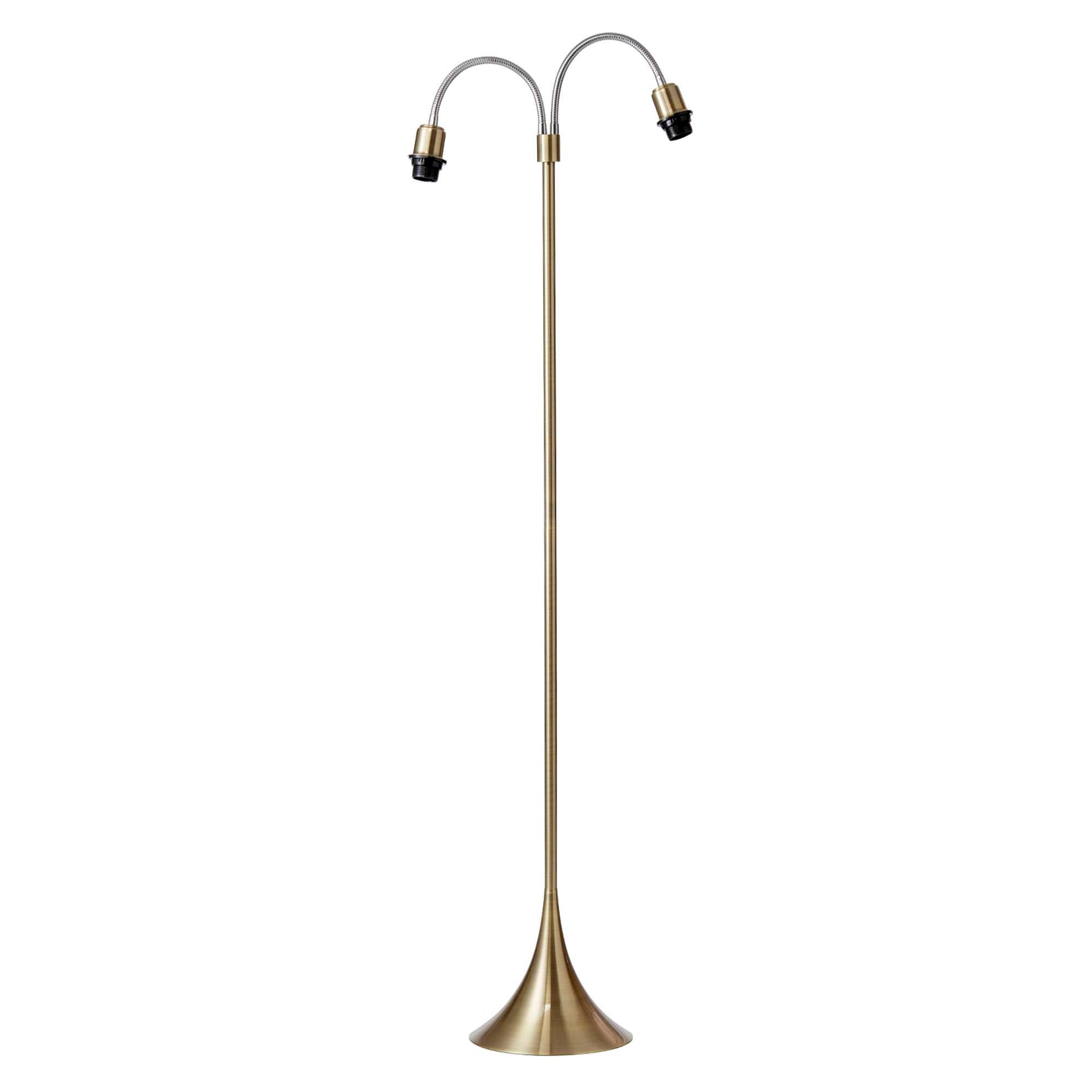 Fodgænger Gulvlampefod - antik messing uden skærme