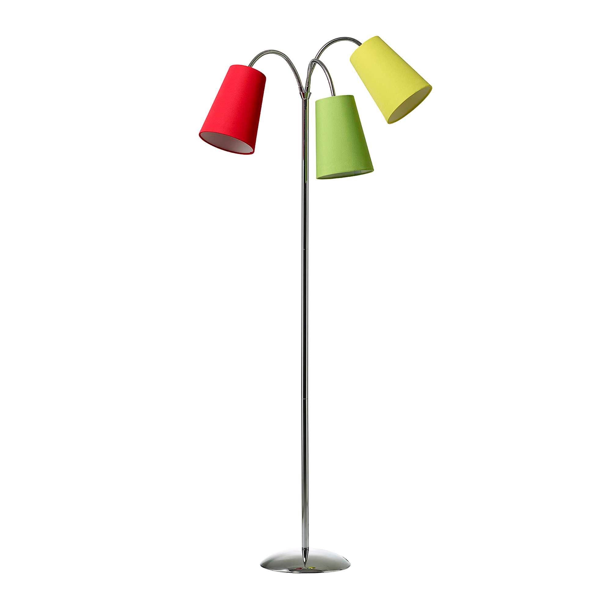 Salsa Gulvlampe Krom m/Rød, gul og grøn lampeskærm