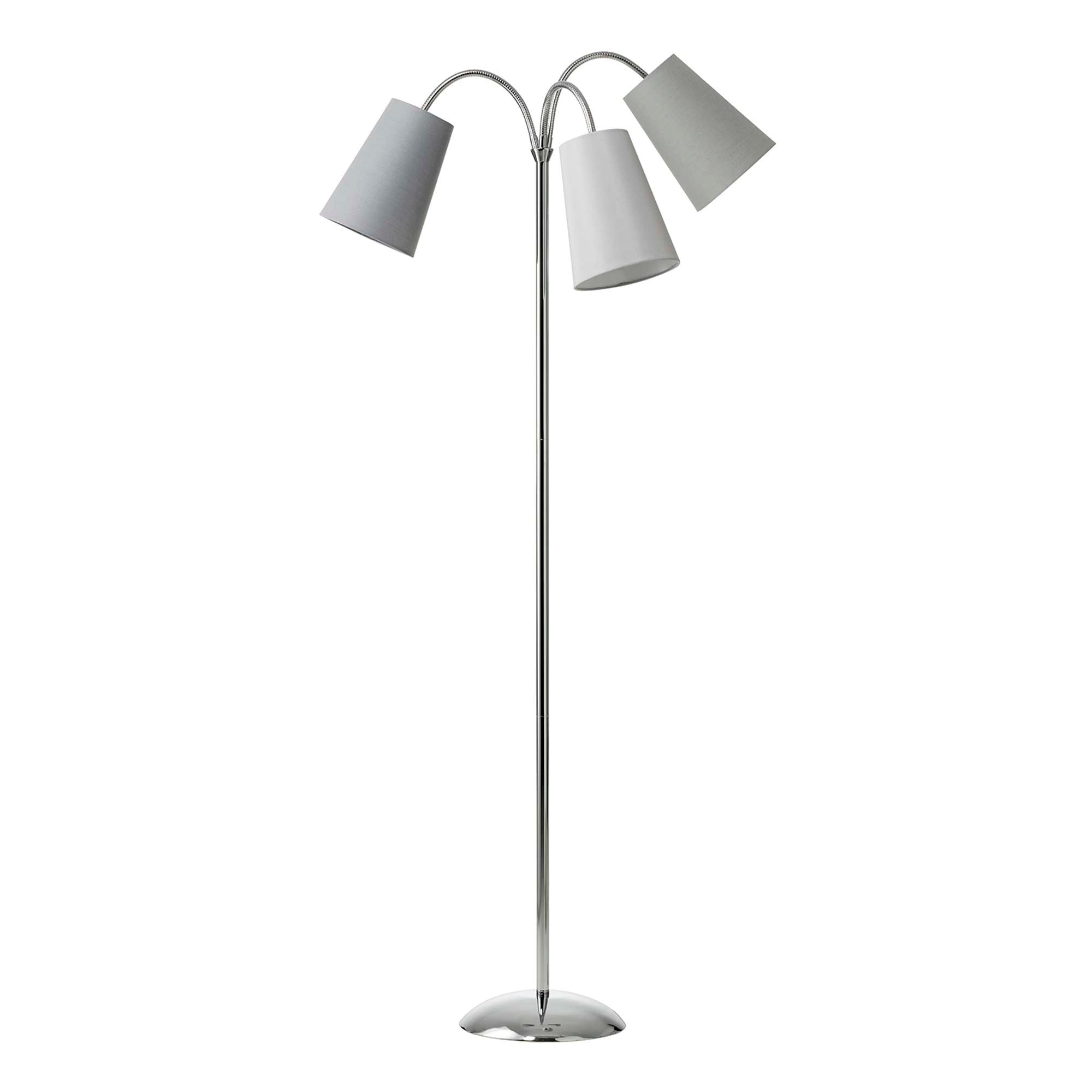 Salsa Gulvlampe Krom m/Lysegrå, mørkegrå og grøngrå lampeskærm