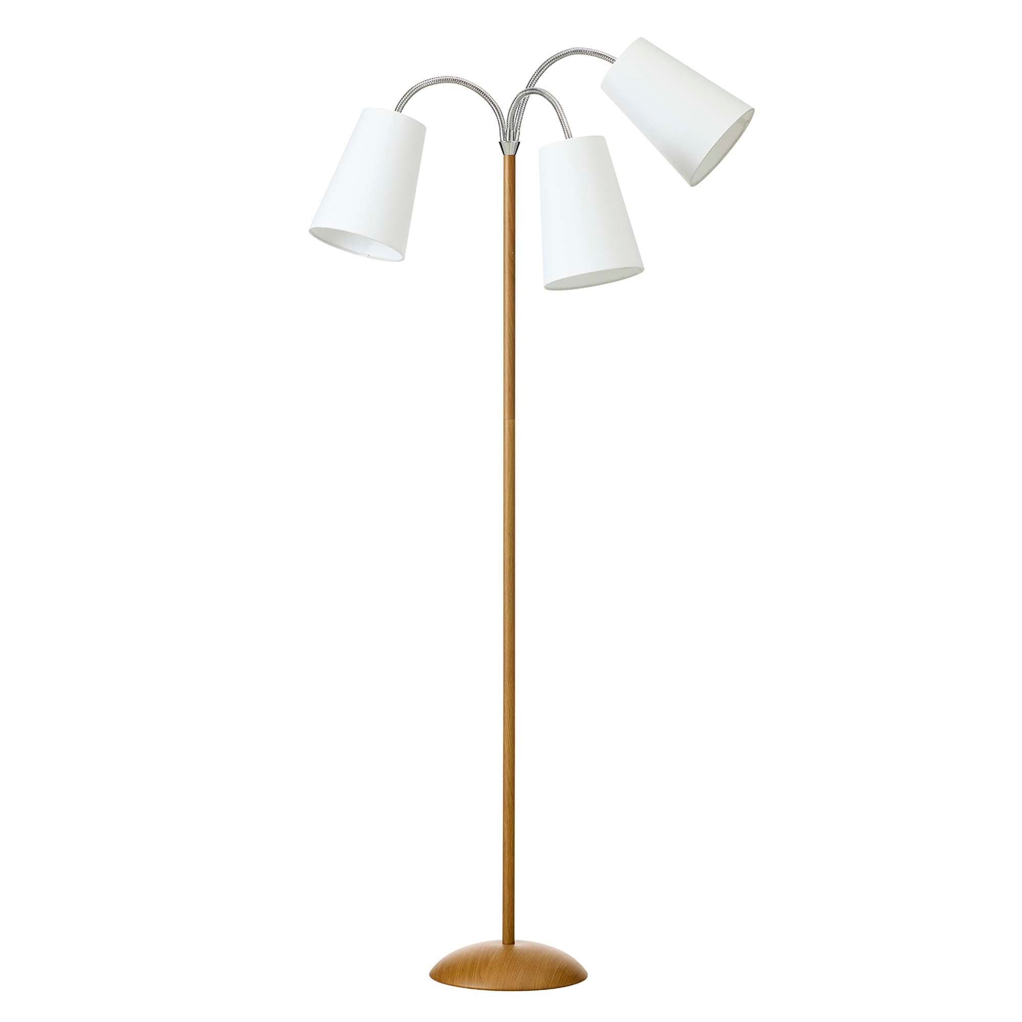 Salsa Gulvlampe Trælook – m/hvide lampeskærme