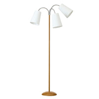 Salsa Gulvlampe Trælook – m/hvide lampeskærme