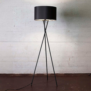 Uptown Gulvlampe Sort – m/sort lampeskærm