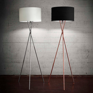 Uptown Gulvlampe Krom – m/hvid lampeskærm