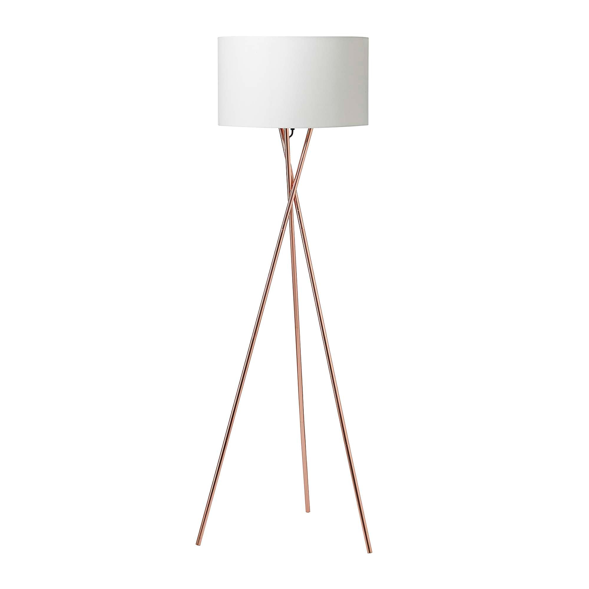 Uptown Gulvlampe Kobber m/Hvid lampeskærm