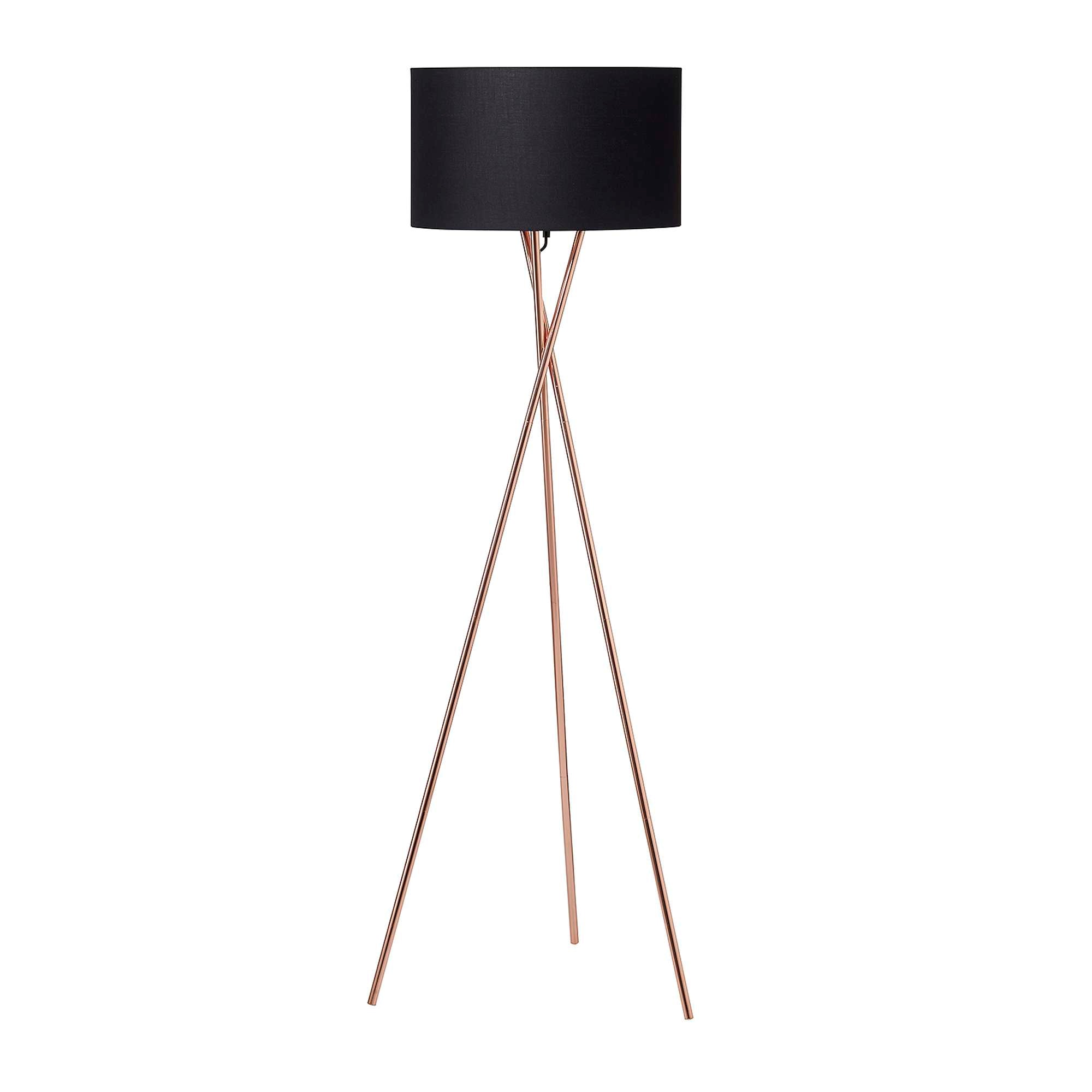 Uptown Gulvlampe Kobber m/Sort lampeskærm