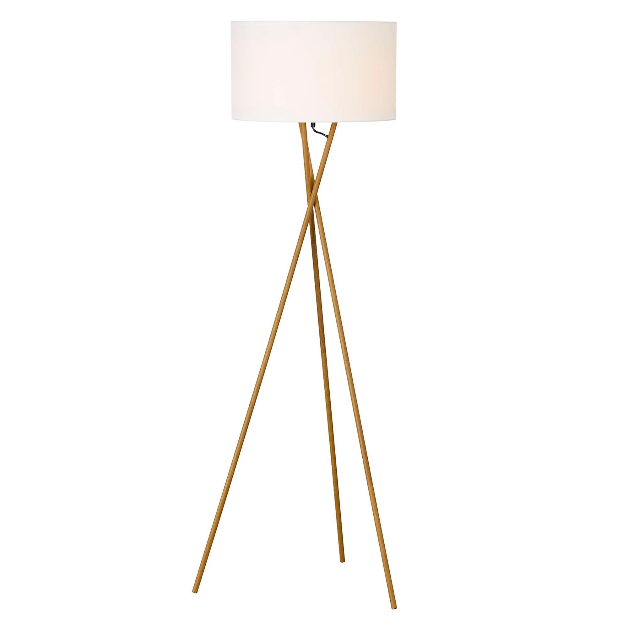 Uptown Gulvlampe Trælook – m/hvid lampeskærm