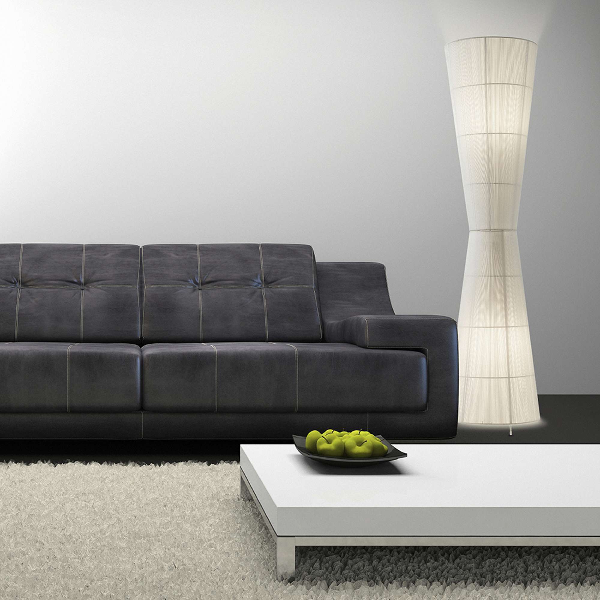 Ruse Gulvlampe - hvid