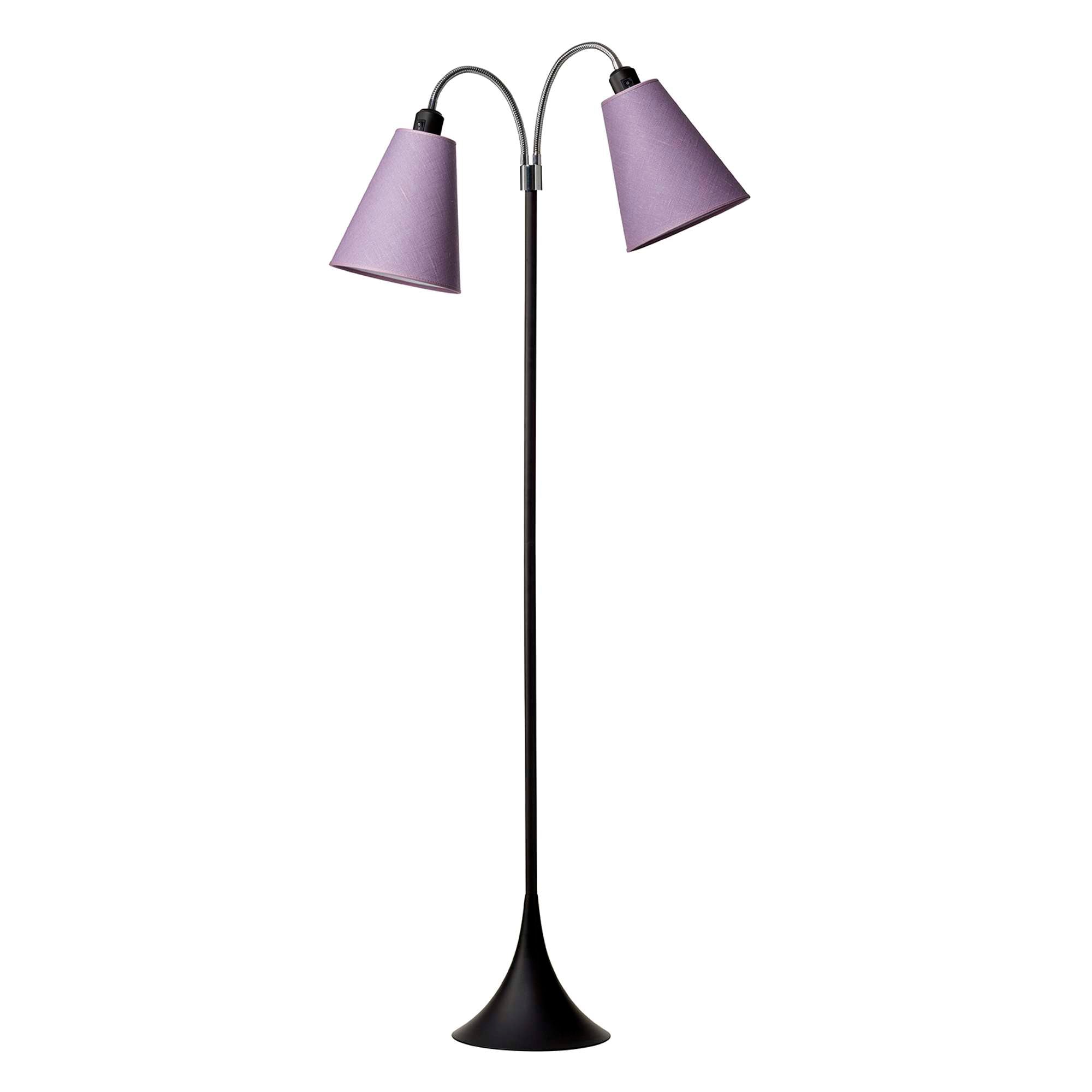 Fodgænger Gulvlampe Sort m/Lyng lampeskærme
