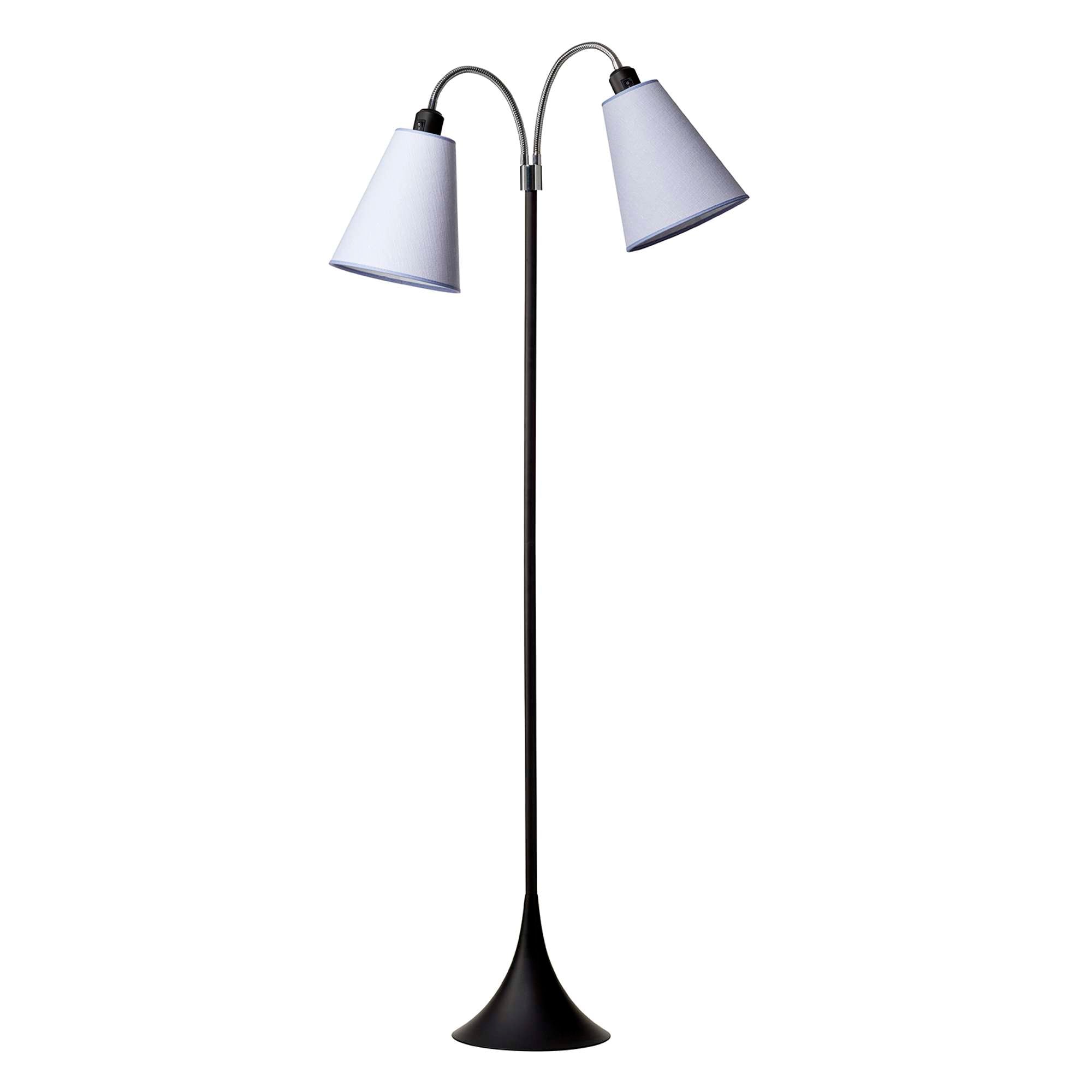 Fodgænger Gulvlampe Sort m/Lavendel lampeskærme