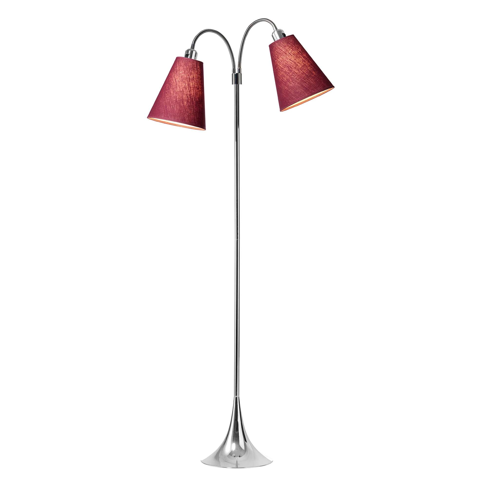 Fodgænger Gulvlampe Krom m/Blomme lampeskærme