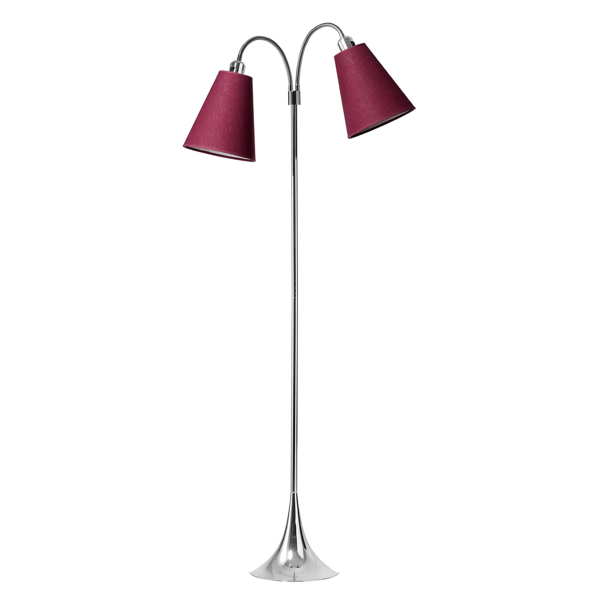 Fodgænger Gulvlampe Krom m/Blomme lampeskærme