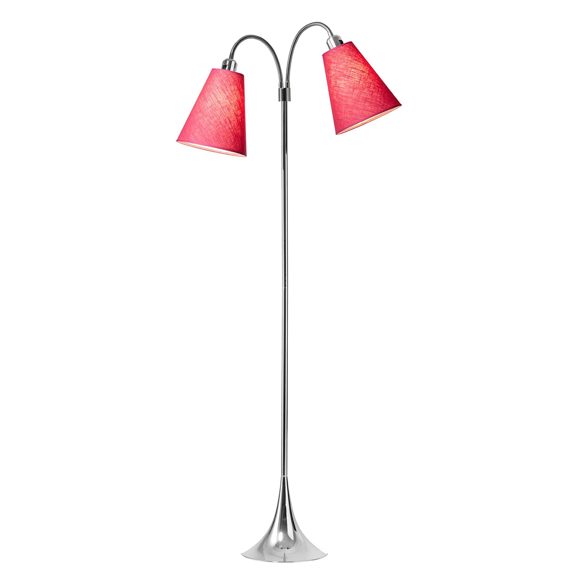 Fodgænger Gulvlampe Krom m/Cerice lampeskærme