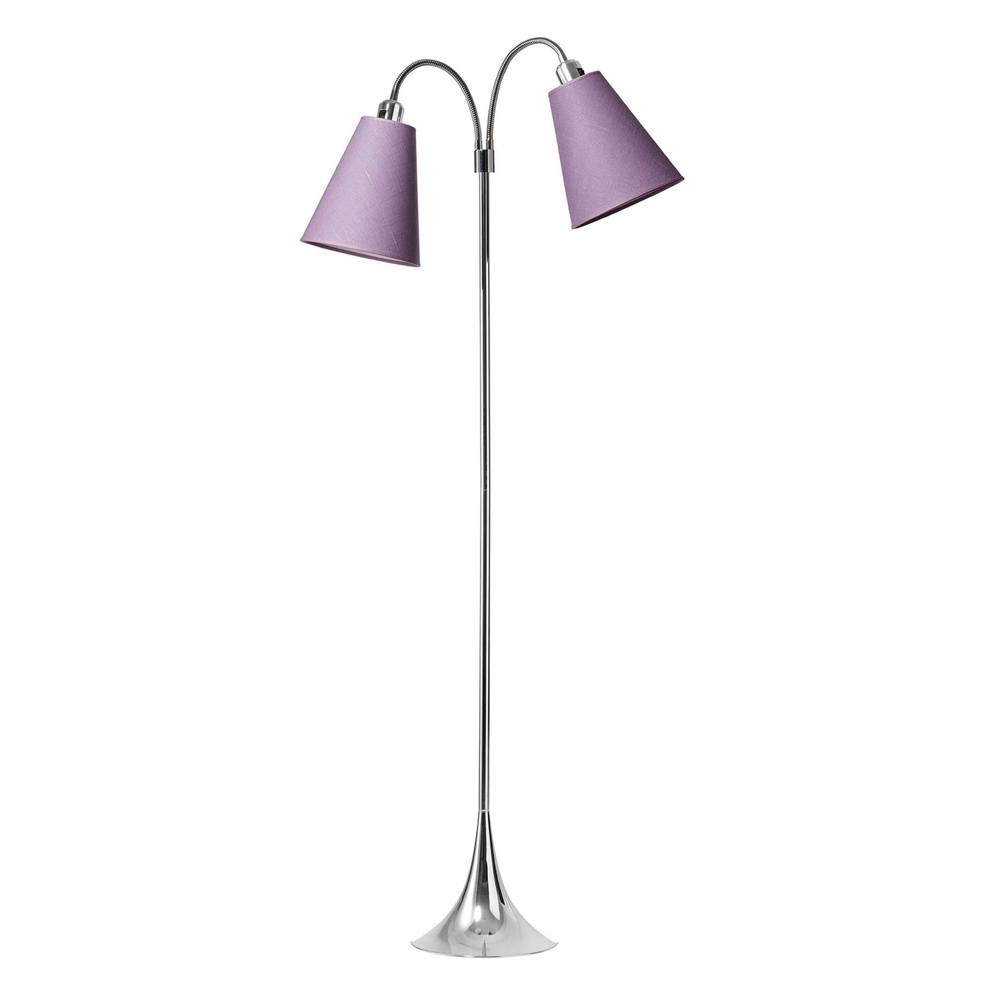 Fodgænger Gulvlampe Krom m/Lyng lampeskærme