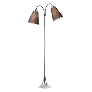 Fodgænger Gulvlampe Krom m/Mørkegrå lampeskærme_1