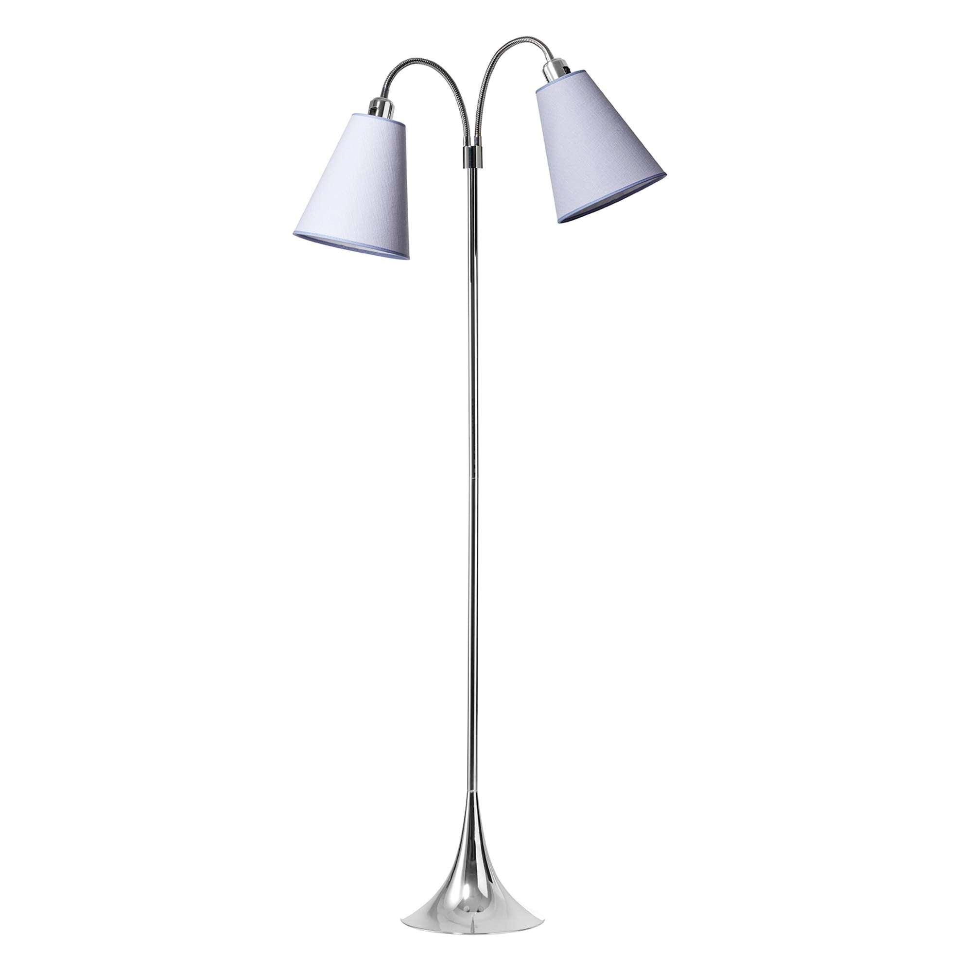 Fodgænger Gulvlampe Krom m/Lavendel lampeskærme