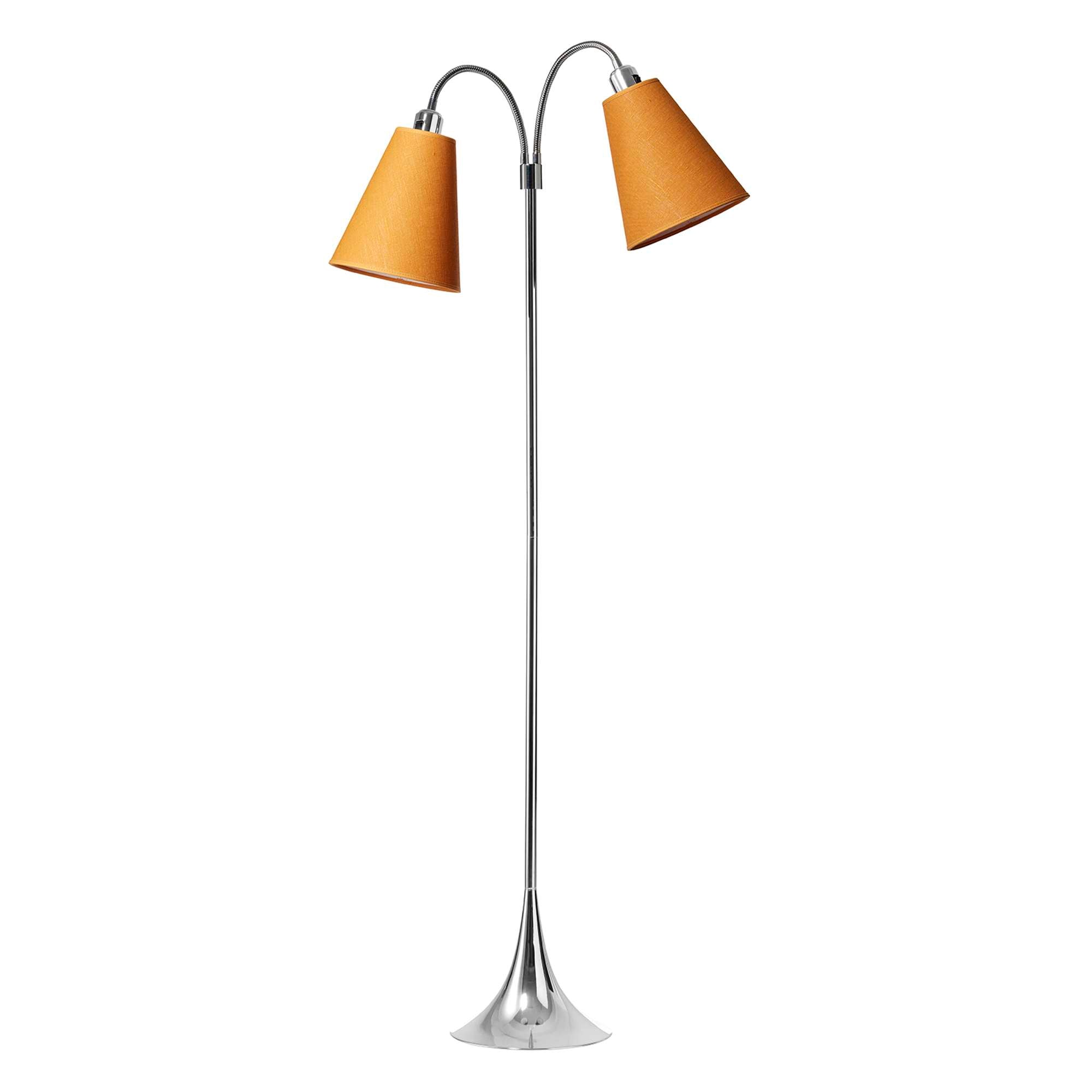 Fodgænger Gulvlampe Krom m/Karry lampeskærme