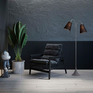 Fodgænger Gulvlampe Grå m/sorte lampeskærme