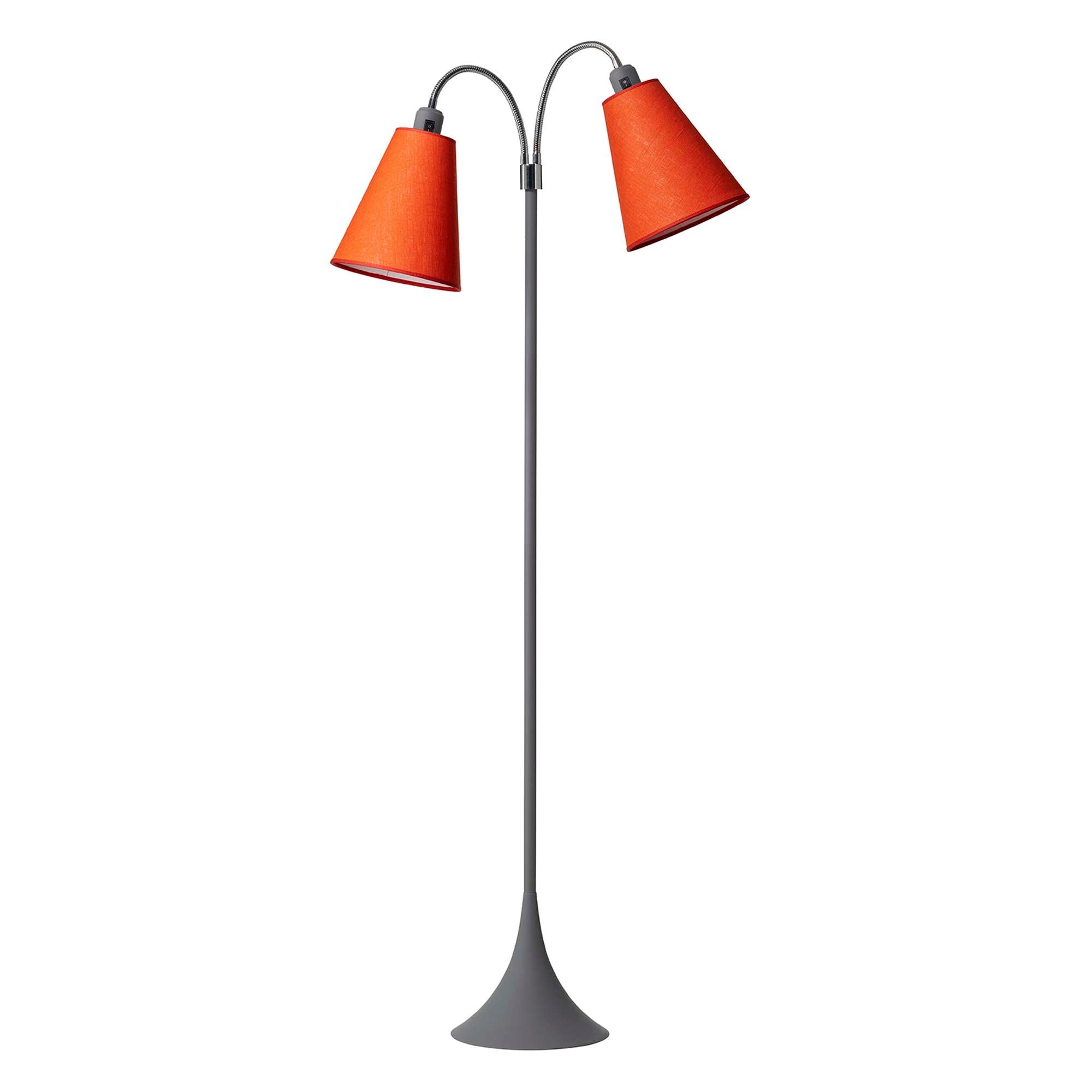 Fodgænger Gulvlampe Soft grå m/Orange lampeskærme