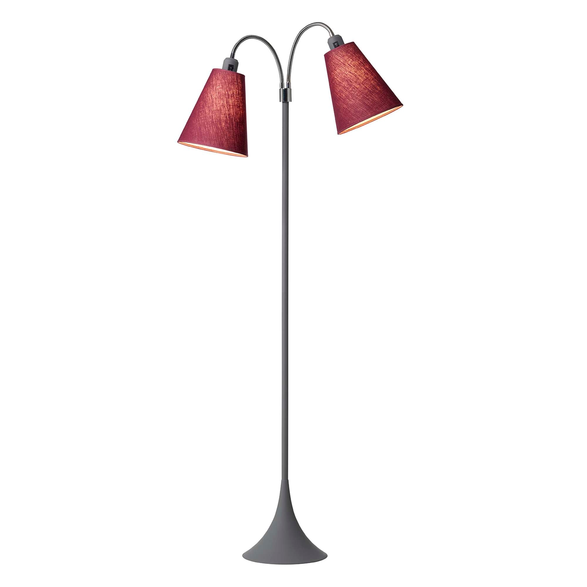 Fodgænger Gulvlampe Soft grå m/Blomme lampeskærme