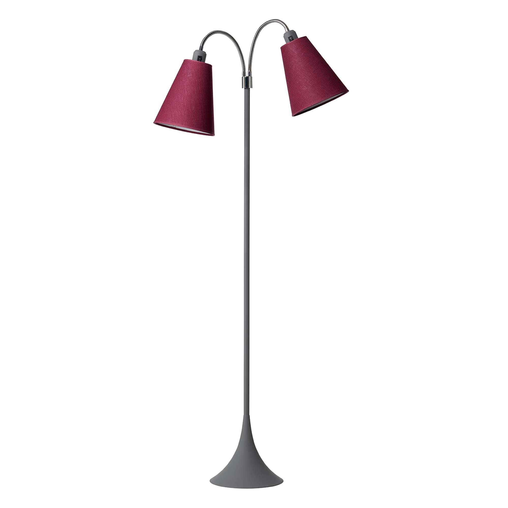 Fodgænger Gulvlampe Soft grå m/Blomme lampeskærme