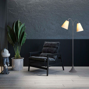 Fodgænger Gulvlampe Grå m/creme lampeskærme