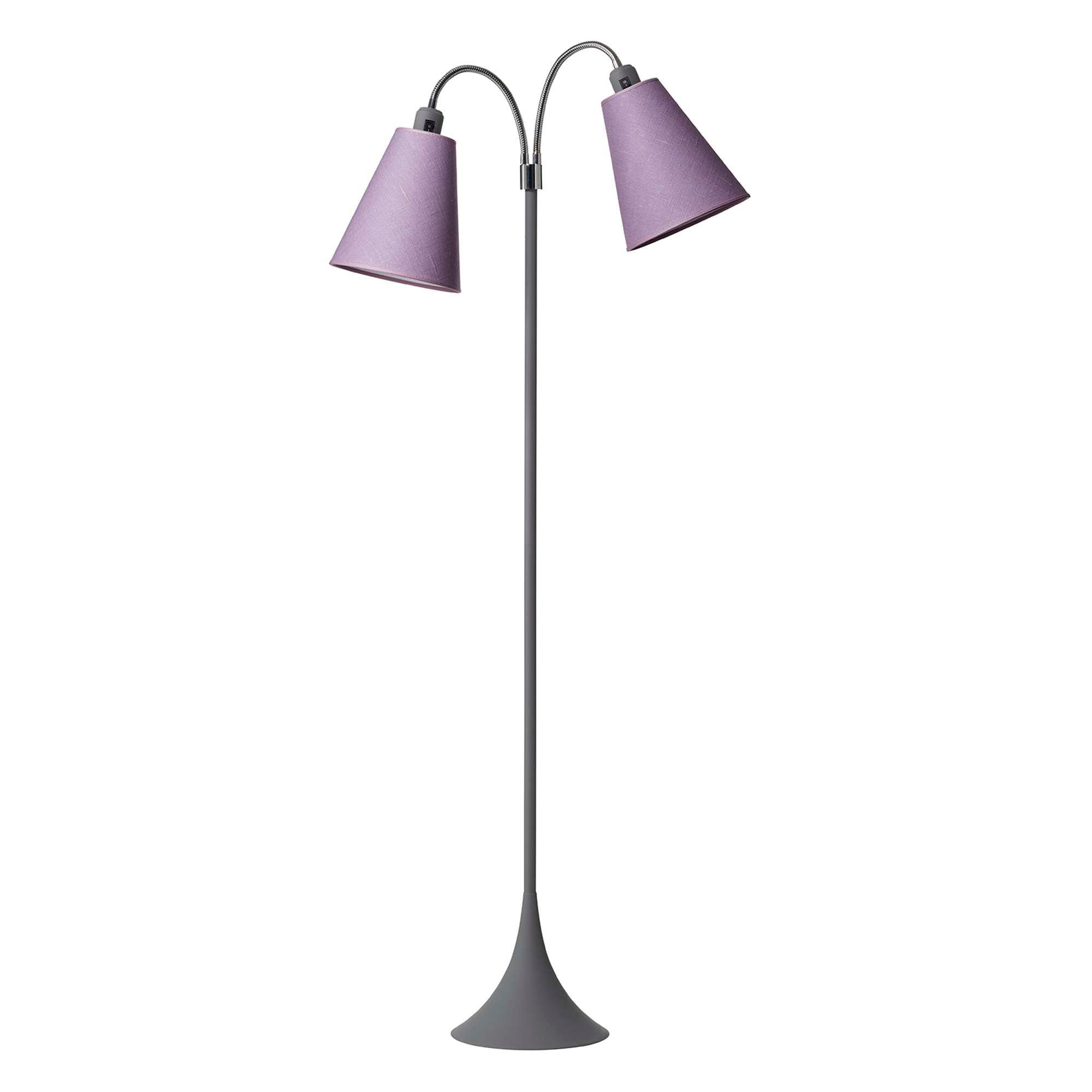 Fodgænger Gulvlampe Soft grå m/Lyng lampeskærme