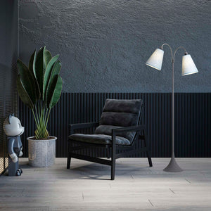 Fodgænger Gulvlampe Grå m/lyseblå lampeskærme