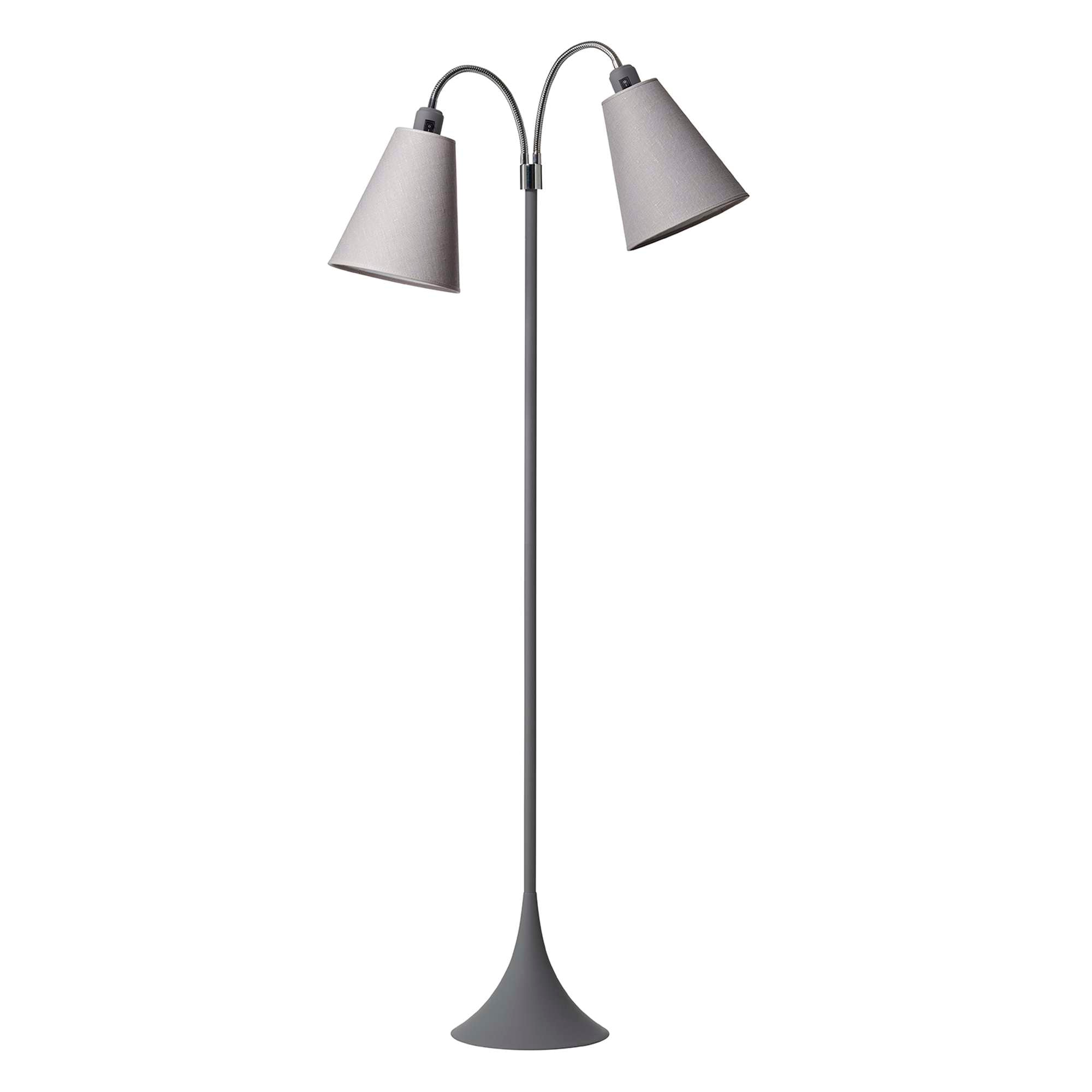 Fodgænger Gulvlampe Soft grå m/Lysegrå lampeskærme