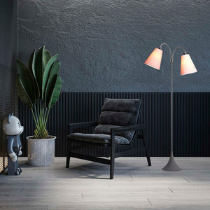 Fodgænger Gulvlampe Grå m/pink lampeskærme