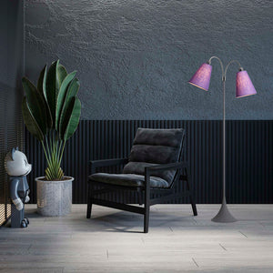 Fodgænger Gulvlampe Grå m/lilla lampeskærme