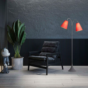 Fodgænger Gulvlampe Grå m/koral lampeskærme