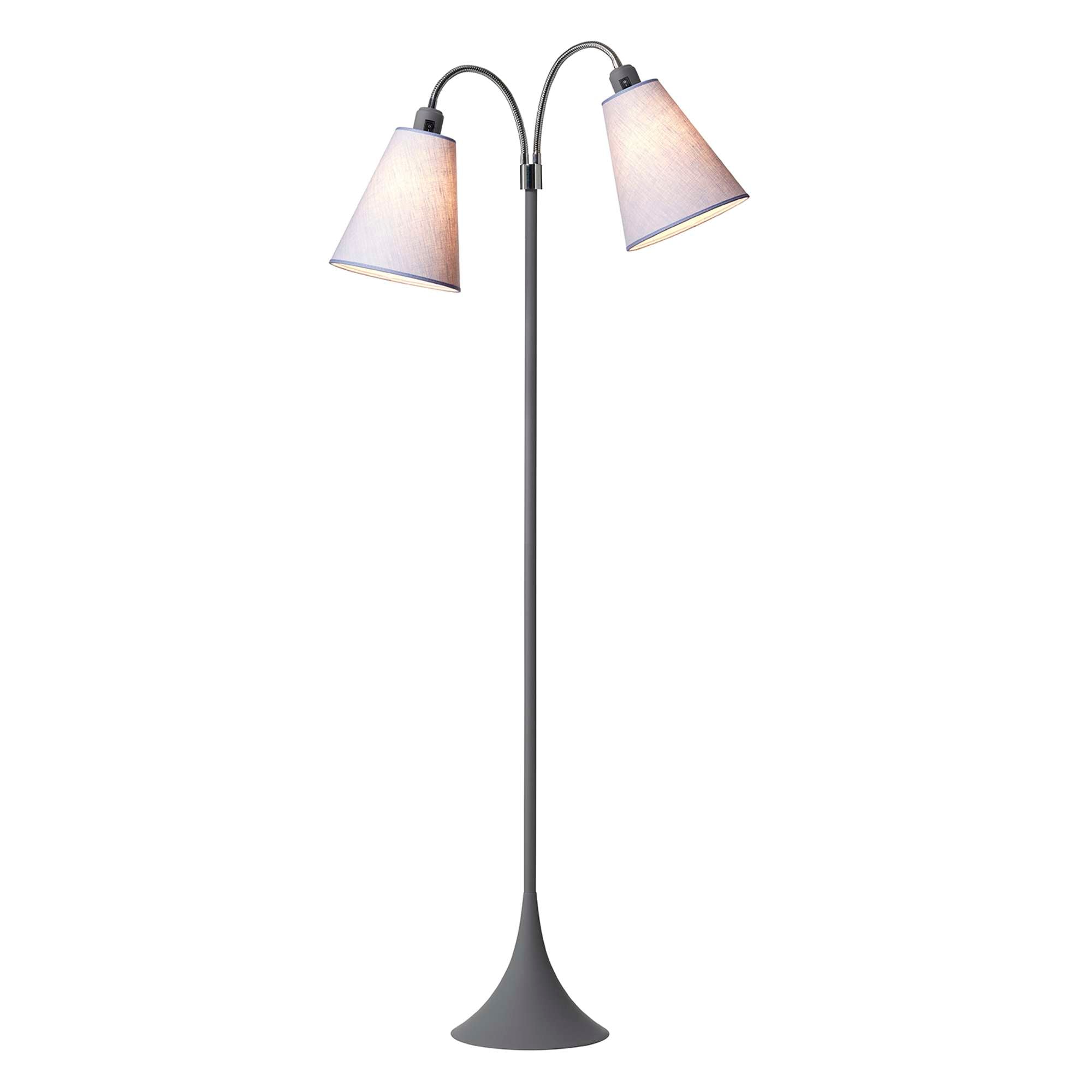 Fodgænger Gulvlampe Soft grå m/Lavendel lampeskærme