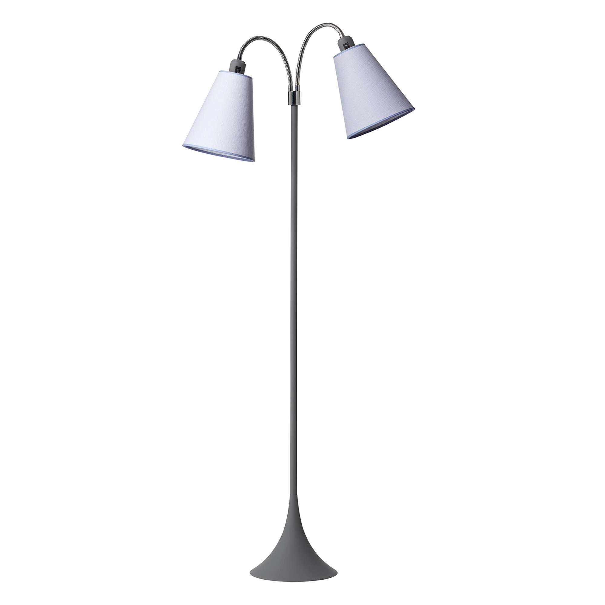 Fodgænger Gulvlampe Soft grå m/Lavendel lampeskærme