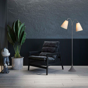 Fodgænger Gulvlampe Grå m/sand lampeskærme