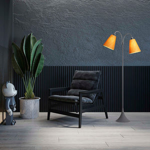 Fodgænger Gulvlampe Grå m/karry lampeskærme