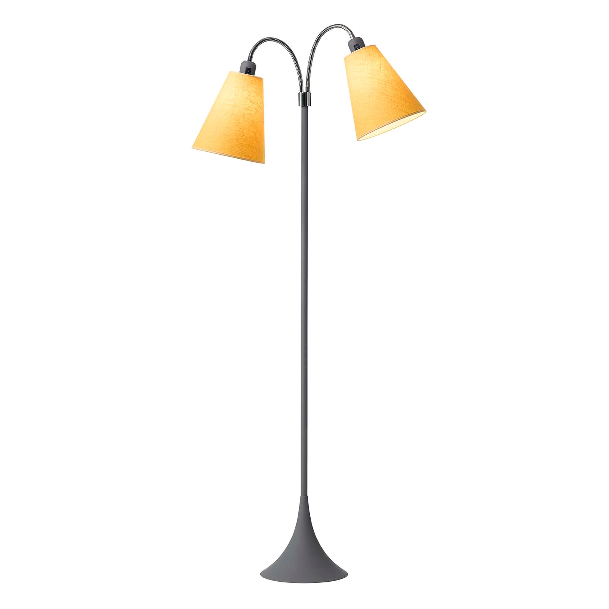 Fodgænger Gulvlampe Grå m/ananasgule lampeskærme
