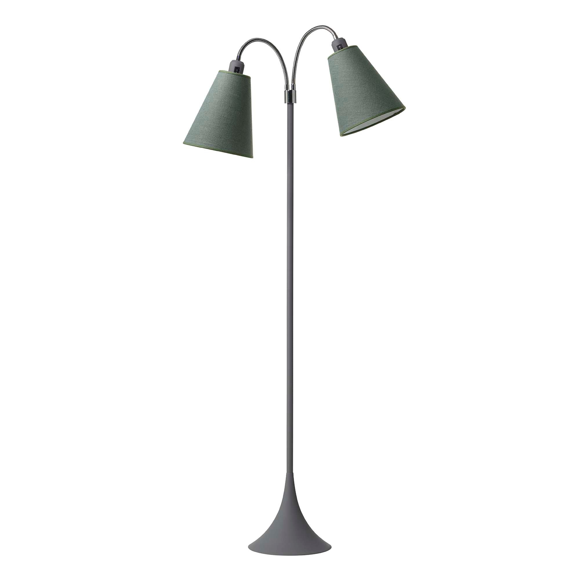 Fodgænger Gulvlampe Grå m/vintergrønne lampeskærme