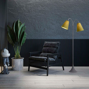 Fodgænger Gulvlampe Grå m/lys armygrønne lampeskærme