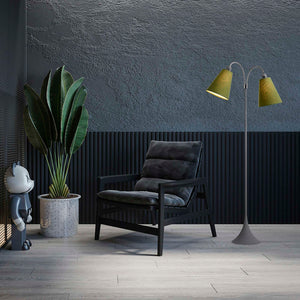 Fodgænger Gulvlampe Grå m/mørk armygrønne lampeskærme