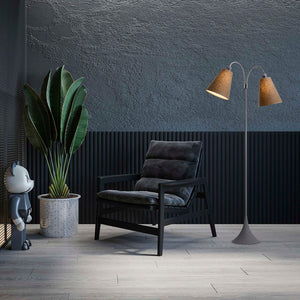 Fodgænger Gulvlampe Grå m/kakaobrune lampeskærme