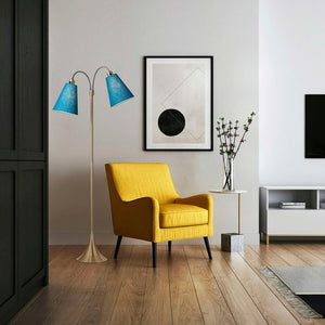 Fodgænger Gulvlampe Antik messing m/petroleum lampeskærme