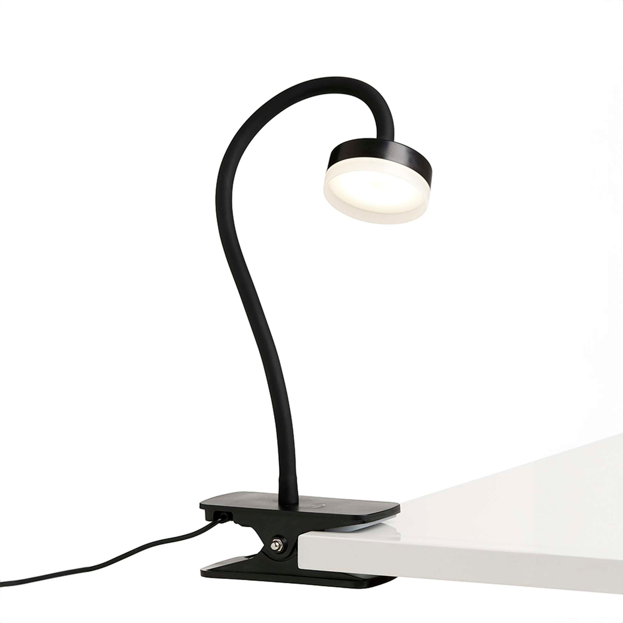 Tulipan LED Klemmelampe Sort