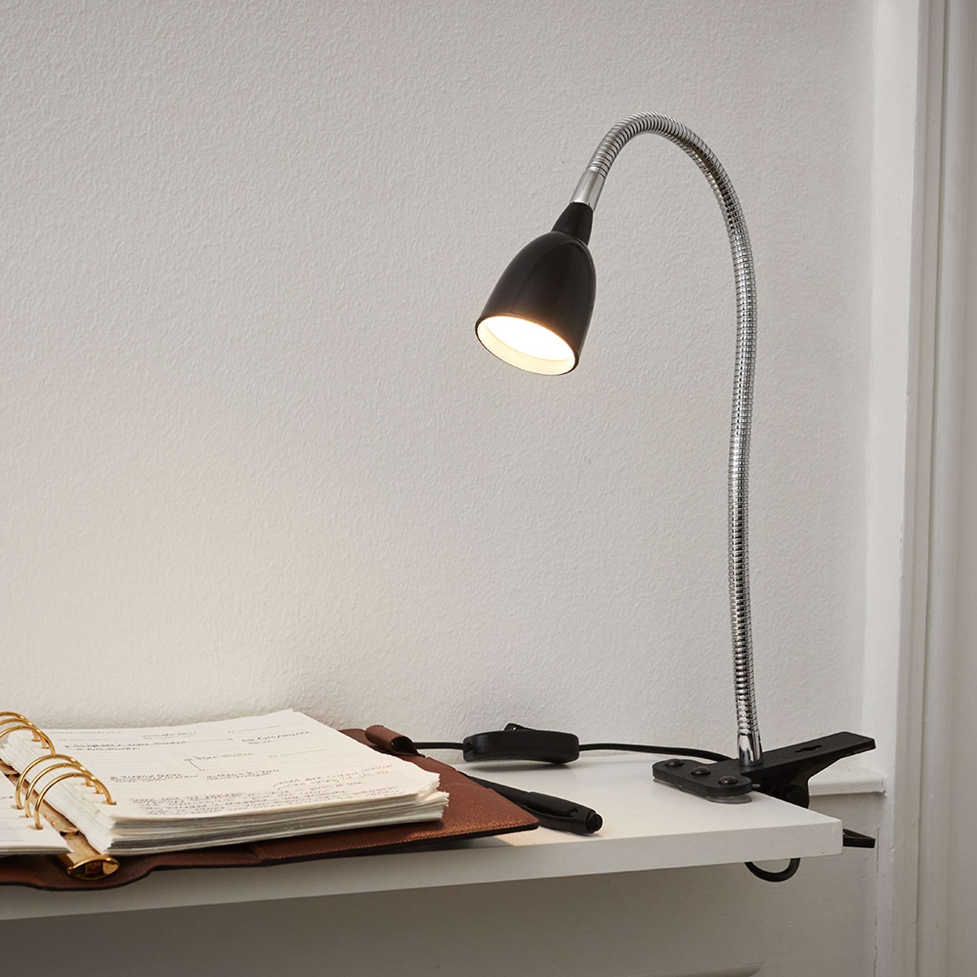 Kobra LED Klemmelampe Sort