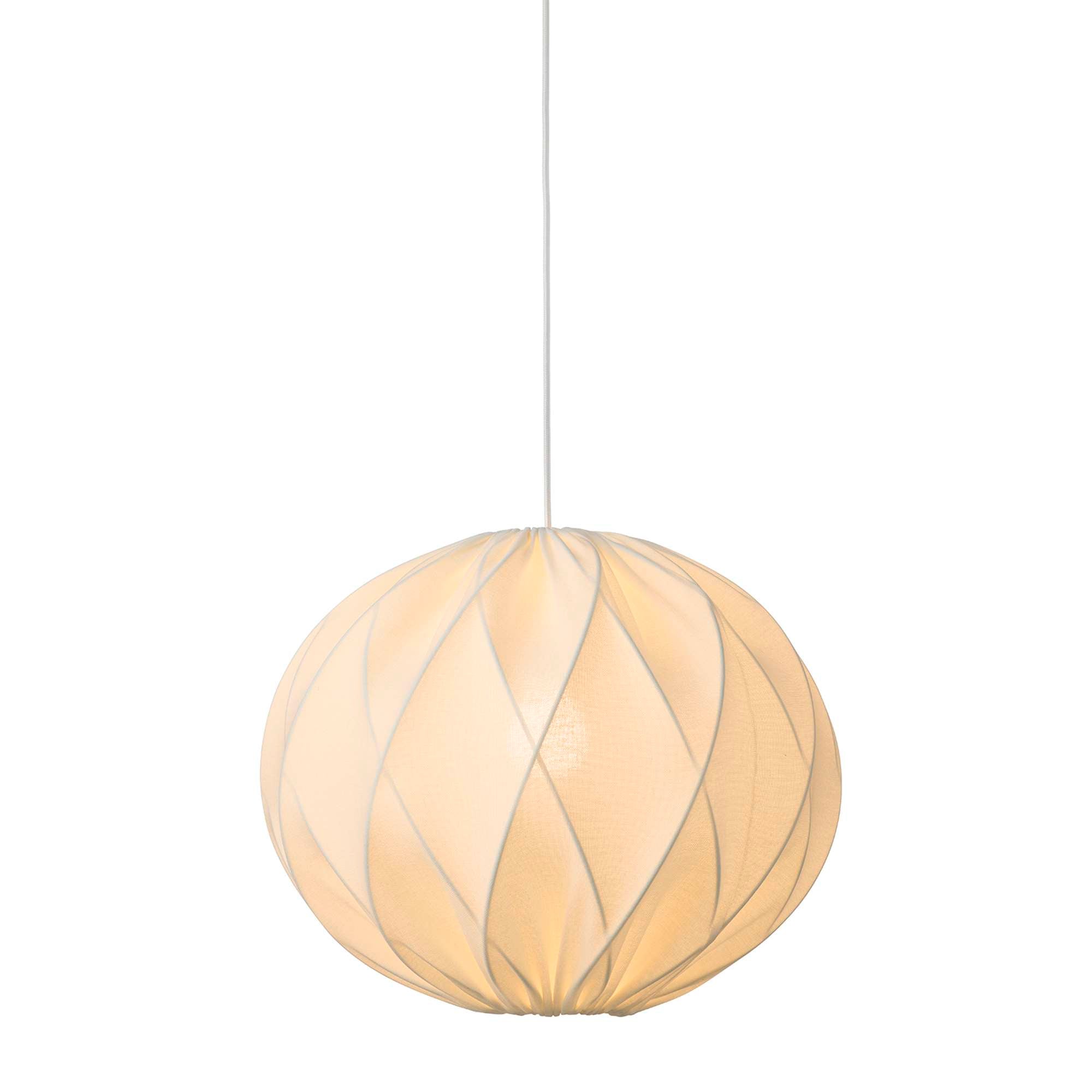 Jasmin Pendel Ø40 cm – hvid (hvid stofledning)